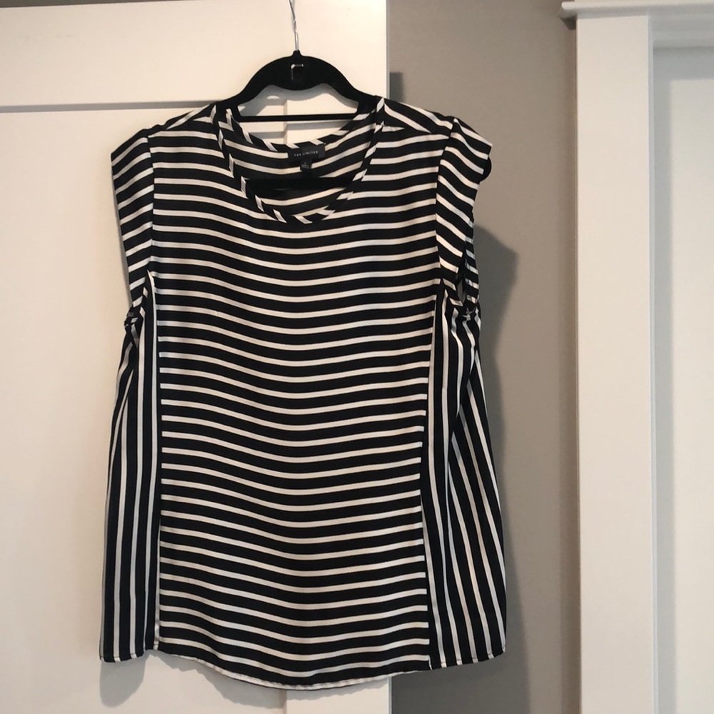 The Limited black and white striped top